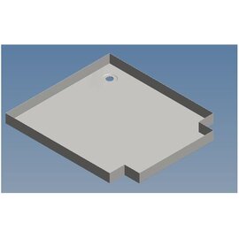 Versandmetall Restanten: RVS douchebak, douchebak {R1} 1,5 mm, BINNENKnip K320, diepte 450 mm, breedte 450 mm, 1 afvoergaatje, hoogte 20mm, - Copy