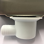 Versandmetall Sonder - Edelstahl Duschwanne, Duschtasse { R3A } 1,5mm , INNEN Schliff K320, Maße inkl Rand:655x725mm, Tiefe 110 mm, umlaufender Rand 27,5mm gemäß Skizze, Ablauf unten rechts - Prägung VM_Standard