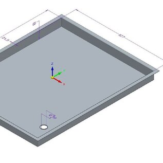 Versandmetall Sonder -Edelstahl Duschwanne, Duschtasse { R3A }3 teilig  1,5mm , INNEN Schliff K320 Maße 855x680 mm,Höhe  55 mm