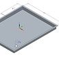 Versandmetall Sonder -Edelstahl Duschwanne, Duschtasse { R3A }3 teilig  1,5mm , INNEN Schliff K320 Maße 855x680 mm,Höhe  55 mm