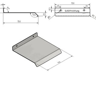 Versandmetall Sonder Wetterschutz, kleines Pultdach mit Abtropfkante aus 1,5mm starkem Aluminium einseitig anthrazit L=m 600mm t= 250mm