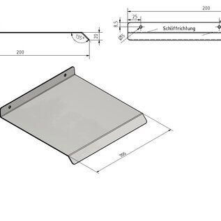Versandmetall Sonder Wetterschutz, kleines Pultdach mit Abtropfkante aus 1,5mm starkem Aluminium einseitig anthrazit L=m 600mm t= 250mm