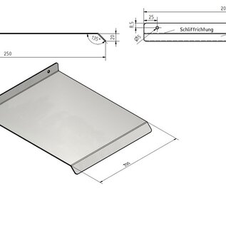 Versandmetall Sonder Wetterschutz, kleines Pultdach mit Abtropfkante aus 1,5mm starkem Aluminium einseitig anthrazit L=m 600mm t= 250mm