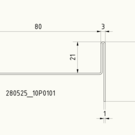 Versandmetall Profil spécial en acier inoxydable V2A hauteur 40 mm largeur 83 mm longueur 2000 mm, épaisseur de la tôle 1,0 mm, grain de meulage extérieur 320