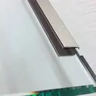 Versandmetall Sonderset 2 Stück Glaseinfassprofil axcxb   12,5x10x60mm aus 1,0 mm Edelstahl für 8mm Glas ungleichschenkelig gekantet,Länge 1600mm