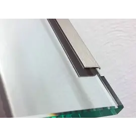 Versandmetall Glasrandprofiel 50/13 / 12.5 van 1,5 mm roestvrij staal voor 10 mm glas ongelijk gevouwen - Copy