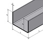 Versandmetall RESTPOSTEN [11A] U profile aus Edelstahl, Oberfläche K320, Sichtseite AUSSEN, Blechstärke 1mm 35x35x35mm,Länge 2000mm