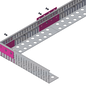 Versandmetall Set ( 55m 27x2m 1x 1m ) Kiesfangleiste Aluminium höhenverstellbar Höhe 180-220mm, 27 Satz Verbinder, 4 Satz Winkelverb.