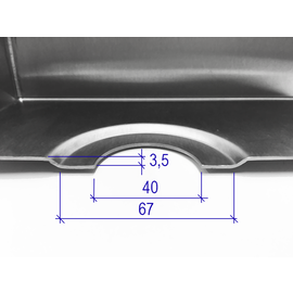 Versandmetall 5 stuks speciale roestvrijstalen douchebakken, {R3A} 1,5 mm, binnenslijping K320, rondomlopend. Afmetingen volgens tekeningen 23.021.B03006, 23.024.B00001, 25.003.B01025, 25.009.B04009, 25.011.B01005.