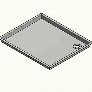 Versandmetall Edelstahl Duschwanne, Duschtasse  1,5mm  umlaufender Rand 3x 20 +1x40mm, INNEN  Schliff K320, Tiefe ab  500 mm, Breite  ab  600 mm, 1 oder 2 Ablaufbohrungen, verschiedene Höhen