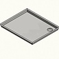 Versandmetall Edelstahl Duschwanne, Duschtasse  1,5mm  umlaufender Rand 3x 20 +1x40mm, INNEN  Schliff K320, Tiefe ab  500 mm, Breite  ab  600 mm, 1 oder 2 Ablaufbohrungen, verschiedene Höhen