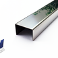 Versandmetall RESTERENDE VOORRAAD [7B] U-profiel van gevouwen RVS, materiaaldikte 1mm axcb 20x25x20 mm, lengte 2000 mm IIID spiegellook  - Copy