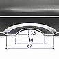 Versandmetall RESTPOSTEN Edelstahl Duschwanne, Duschtasse { R3 } 1,5mm, INNEN  Schliff K320, 545x975mm, Höhe  110mm, 2 Abläufe diagonal