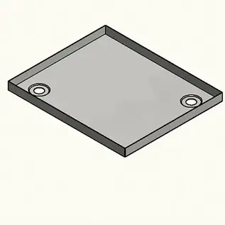 Versandmetall RESTPOSTEN Edelstahl Duschwanne, Duschtasse { R3 } 1,5mm, INNEN  Schliff K320, 545x975mm, Höhe  110mm, 2 Abläufe diagonal