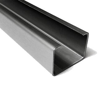 Versandmetall RESTPOSTEN [W] C-Profil aus Edelstahl gebürstet Höhe 30mm Breite c= 40mm  Länge 2000 mm ,Blechstärke 1mm