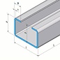 Versandmetall RESTPOSTEN [W] C-Profil aus Edelstahl gebürstet Höhe 30mm Breite c= 40mm  Länge 2500 mm ,Blechstärke 1mm    - Copy