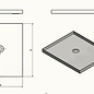 Versandmetall Resterende voorraad: douchebak van roestvrij staal, douchebak 1,5 mm, INTERN geslepen K320 { R1 } V4A, diepte 500 mm, breedte 800 mm, hoogte 30 mm