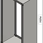 Versandmetall Speciaal brandhoutrek module 1,5mm roestvrij staal, geborstelde/geslepen nerf 320 -400mm diep, 990x1240mm - bouwpakket