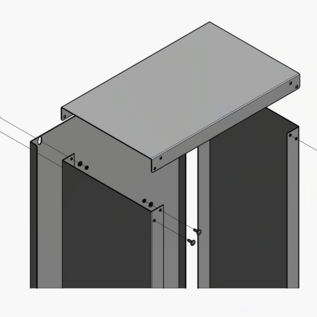 Versandmetall Speciaal brandhoutrek module 1,5mm roestvrij staal, geborstelde/geslepen nerf 320 -400mm diep, 990x1240mm - bouwpakket