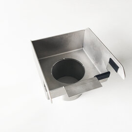 Versandmetall Regenrinne Glasdach 13mm und 18 mm,  Sonderablauf - Endstück mit Ablaufstutzen d=60,3  mm- aus Edelstahl 1.4301 außen Schliff K320