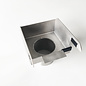 Versandmetall Regengoot glazen dak 13mm en 18mm, speciale afvoer - eindstuk met afvoermondstuk d=60,3mm - van roestvrij staal 1.4301 buitenslijping K320