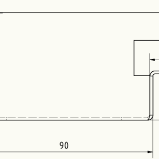 Versandmetall Gouttière pour toit en verre 13 mm et 18 mm, évacuation spéciale - embout avec buse d'évacuation d = 60,3 mm - en acier inoxydable 1.4301, extérieur poncé K320