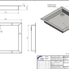 Versandmetall Receveur de douche spécial en acier inoxydable, receveur de douche {R1/3A-1} 1,5 mm, meulage INTÉRIEUR K320, profondeur 630 mm, largeur 590 mm, 1 trou d'évacuation pour siphon 35 mm, dans l'angle, hauteur 80 mm, bord 2 côtés 45 mm, 2 côtés 60 mm fabriqué