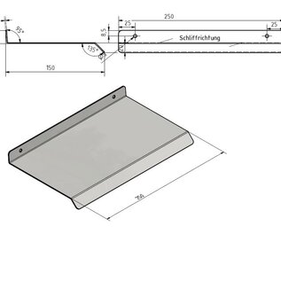 Versandmetall Sonder Wetterschutz, kleines Pultdach mit Abtropfkante aus 1,5mm starkem Aluminium einseitig anthrazit L=800mm t= 250mm(4 Bohrungen )