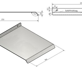 Versandmetall Sonder Wetterschutz, kleines Pultdach mit Abtropfkante aus 1,5mm starkem Aluminium einseitig anthrazit L=800mm t= 250mm(4 Bohrungen )