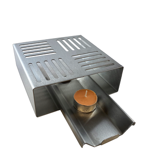 Versandmetall Réchaud en inox 2 pièces, pour 2 bougies chauffe-plat, pour maintenir au chaud les théières ou cafetières