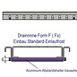 Versandmetall  Sonderset  Aluminium Drainagerinnen Form Fx2 mit Bodenlochung ,Einlaufbreite 150mm Form F inkl.Edelstahl Schlitzroste 1 St . 1000mm, 12 Stück 2000mm ,7 St.Verbinder, 15 St. Endstücke