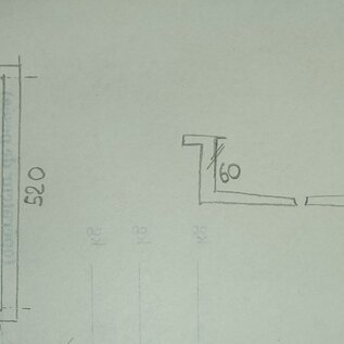 Versandmetall Receveur de douche en acier inoxydable, base de douche {R3A} 1,5 mm, dimensions extérieures : longueur 570 mm, largeur 435 mm, hauteur 60 mm avec rebord de 20 mm, 1 bonde (voir schéma)