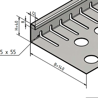 Versandmetall Kit spécial (106 m) : bande d'arrêt de gravier 53 x 2 m, petit modèle - acier inoxydable. H = 40 mm, l = 120 mm, 53 connecteurs internes inclus.