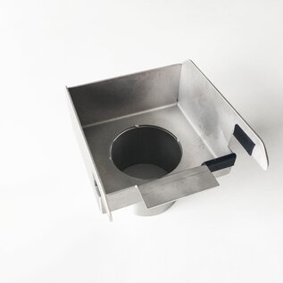 Versandmetall Gouttière pour toitures vitrées, 13 mm et 18 mm, drain spécial - embout avec sortie de drainage d=60,3 mm - en acier inoxydable 1.4301, finition extérieure K320