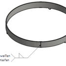 Versandmetall Anneau Wog, diamètre 520 mm, en acier inoxydable rectifié sur une seule face de 4,0 mm, hauteur 50 + 10 mm.