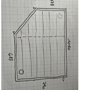 Versandmetall Receveur de douche spécial en acier inoxydable {R3A} 1,5 mm, finition intérieure K320, dimensions avec rebord : 1040 x 683 mm, hauteur 30 mm, rebord périphérique 20 mm, 1 bonde
