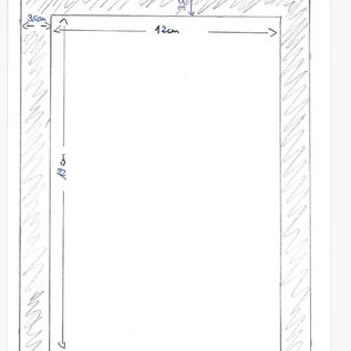 Versandmetall Blende für Druckelplatte,Alu eloxiert ,Blechstärke 1,5mm ,Maße nach Skizze