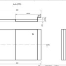 Versandmetall Receveur de douche spécial en acier inoxydable {R3A} 1,5 mm, finition intérieure K320, dimensions 640 x 626 mm, hauteur 20 mm, bord extérieur 20/55/35 mm, selon schéma  - Copy