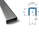 Versandmetall Sonder Edelstahl U Profil,gebürstet Korn 320, Blechstärke 1,5mm 100x100x100mm ,Länge 156mm