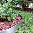 Versandmetall Anneau de plantation en acier inoxydable (V2A) en 2 parties, diamètre 1260 mm, bordure de pelouse ronde avec pli, anneau pré-cintré en demi-coquille, hauteur 20 cm