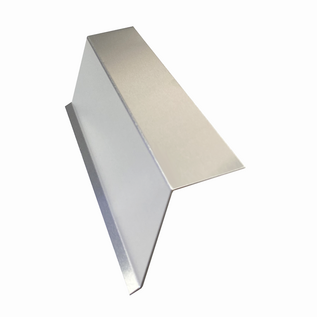 Versandmetall Ortgangblech groß, Pultdach, Aluminium blank roh mit Tropfkante außen 50x250mm,  Winkel 90°, Blächstärke 1mm - 2500 mm