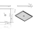 Versandmetall Receveur de douche spécial en acier inoxydable {R3A} 1,5 mm, finition intérieure brossée K320, dimensions extérieures 510 x 590 mm (rebord surélevé de 40 mm inclus), hauteur 60 mm, 1 orifice d'évacuation central