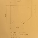 Versandmetall Speciaal - Douchebak van roestvrij staal, douchebodem {R3A} 1,5 mm, binnenafwerking K320, afmetingen 892 x 1025 mm, inclusief 20 mm rand, hoogte 25 mm, volgens schets