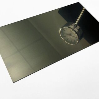 Set van 3 op maat gesneden stukken van 420x280 mm (42x28 cm), gemaakt van 1,0 mm dik plaatstaal, spiegelend/glanzend 2R (3D) roestvrij staal, materiaaldikte 1,0 mm.