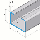 Versandmetall Set van 5 C-profielen van roestvrij staal, geborsteld V4A, hoogte 20 mm, breedte c = 40 mm, lengte 800 mm, plaatdikte 1,0 mm