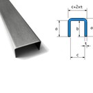 Versandmetall U-profiel gemaakt van V4A roestvrij staal [1.44404], gebogen, binnenafmetingen axcxb 40x40x40mm, t= 1,5mm, lengte 1000mm, buitenafwerking K320