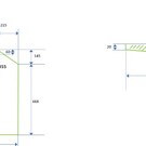 Versandmetall Spécial - Receveur de douche en acier inoxydable, base de douche { R1A } 1,5 mm, finition intérieure K320, dimensions 813 x 668 mm, hauteur 20/50 mm selon schéma