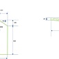 Versandmetall Speciaal - Douchebak van roestvrij staal, douchebodem { R1A } 1,5 mm, binnenafwerking K320, afmetingen 813 x 668 mm, hoogte 20/50 mm volgens schets