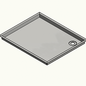 Versandmetall Receveur de douche spécial en acier inoxydable {R3A} 1,5 mm, finition intérieure brossée K320, dimensions 550 x 550 mm, plus un rebord de 20 mm, hauteur 45 mm