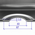 Versandmetall Speciaal - Douchebak van roestvrij staal, douchebodem {R3A} 1,5 mm, binnenzijde K320 geborstelde afwerking, afmetingen 600x700 mm, 20 mm rand, hoogte 25 mm
